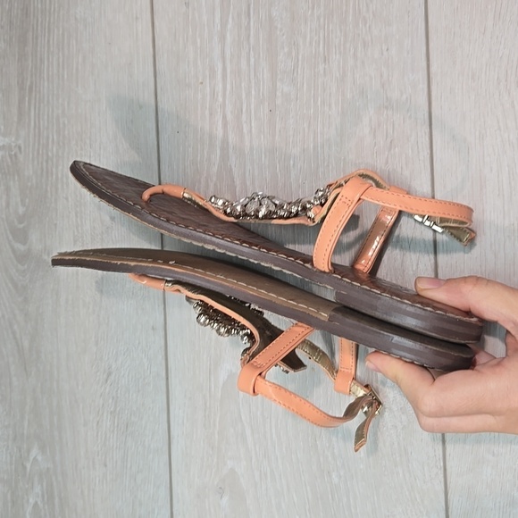 Sam Edelman Womens Grayson T strap Reisterstone Leather Sandals Flats shoes sz 7 - Picture 8 of 14